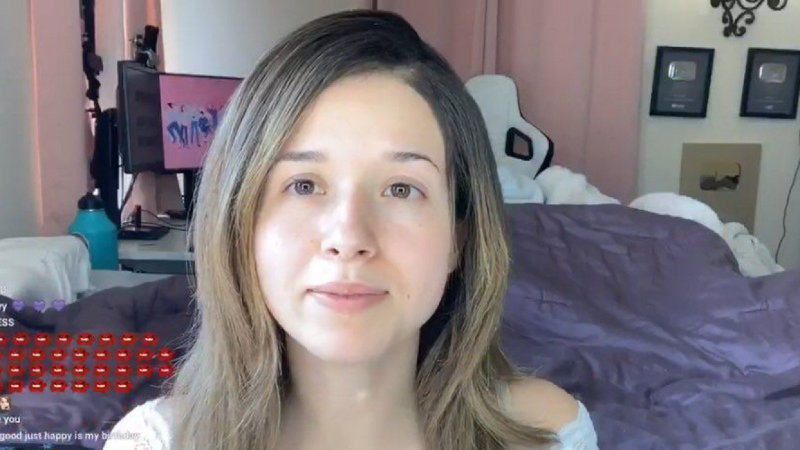 Pokimane No Makeup meme format depicting an image of Twitch streamer pokimane looking into the camera with a blank expression with no makeup on.