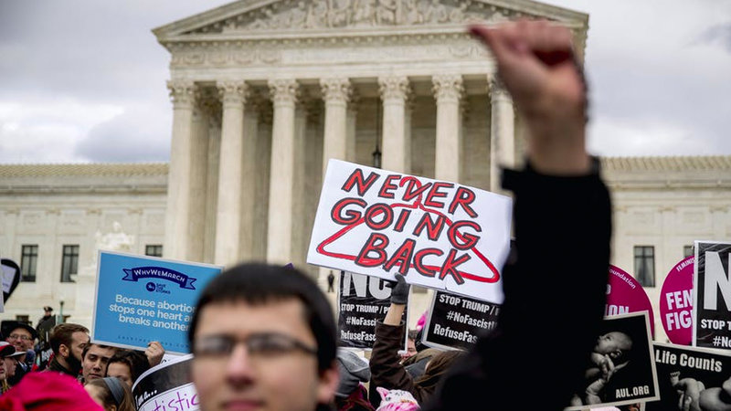 Leaked Roe v. Wade Document 2022, Supreme Court Leak, an image of protestors outside the supreme court building in Washington dc.