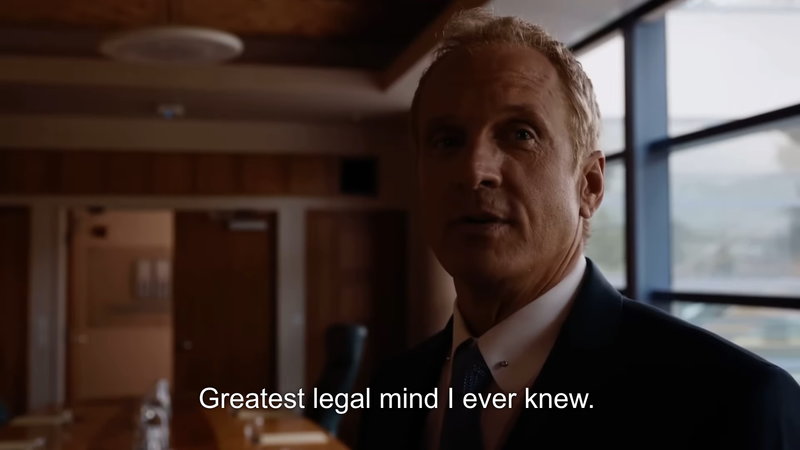 Greatest Legal Mind I Ever Knew meme format depicting howard hamlin / Patrick Fabian from better call saul.