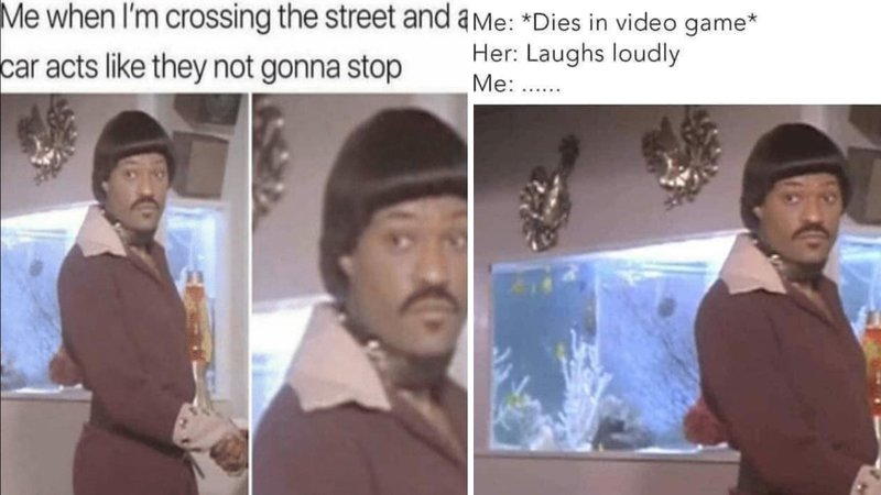 Laurence fishburne Stare / ike turner meme.