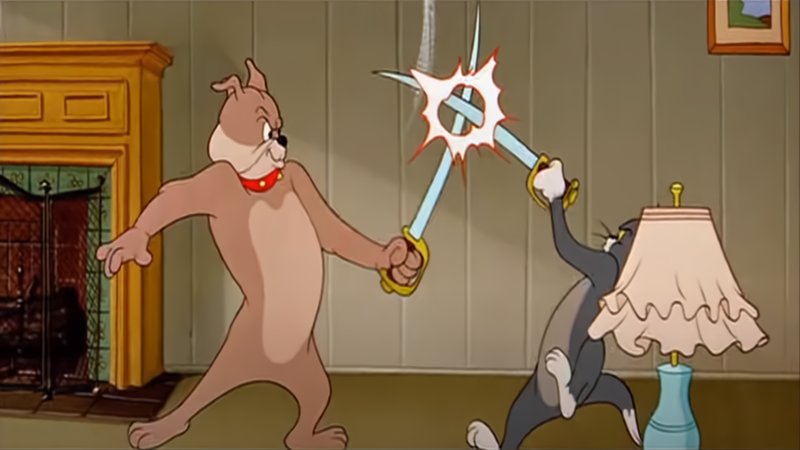 Spike and Tom Sword Fight