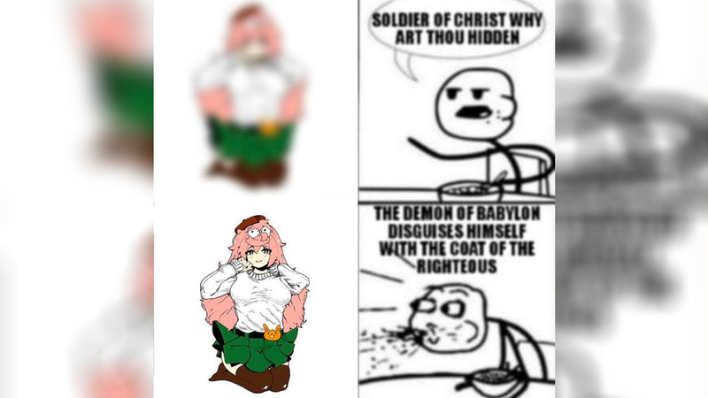 Soldier of Christ Why Art Thou Hidden The Demon of Babylon Disguises Himself meme.