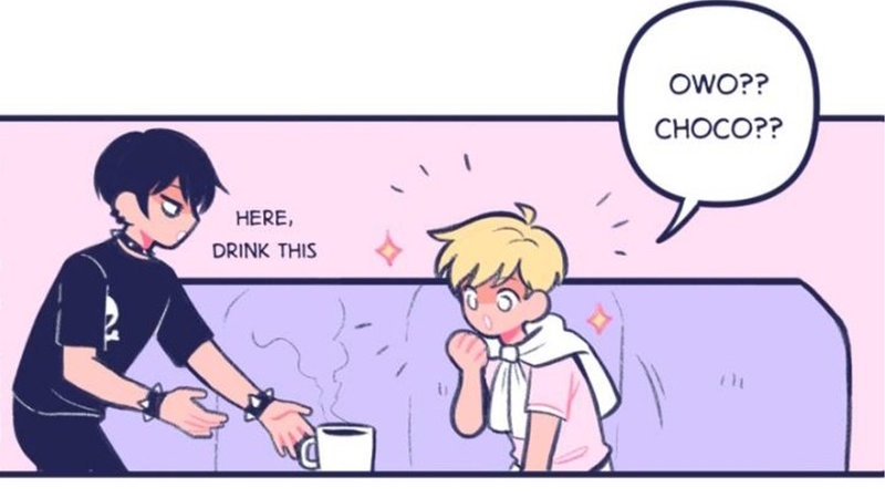 owo choco panel from the Boyfriends webcomic part.