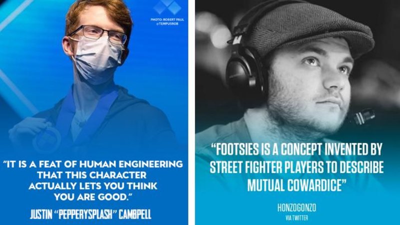 fighting game player quote cards