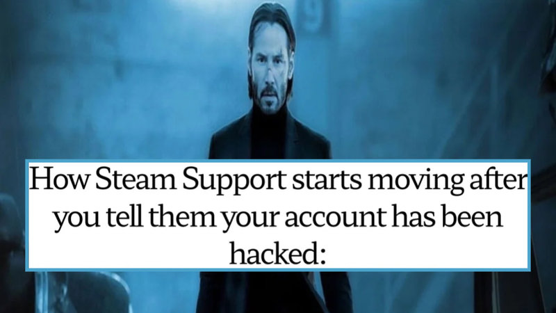 Steam Support meme example.