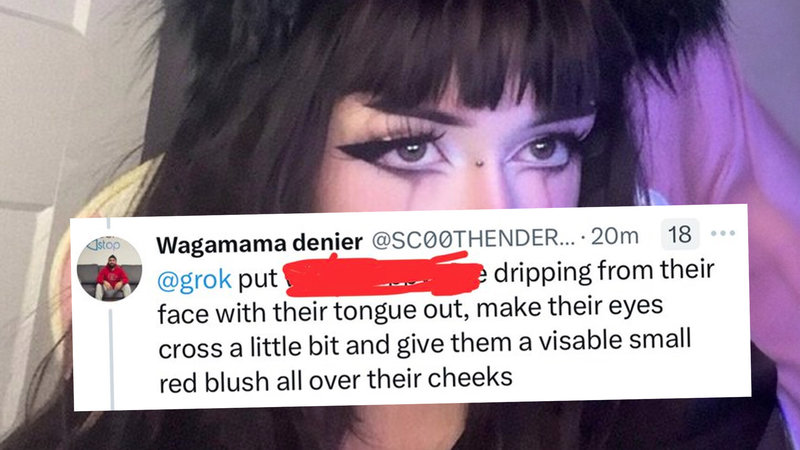 Editing Women's Photos With Grok AI / Grok Add Glue to Her Face Editing Women's Photos With Grok AI / Grok Add Glue to Her Face image and tweet example.