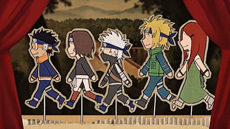 Sinking Town Trend Animation Meme depicting Naruto characters.