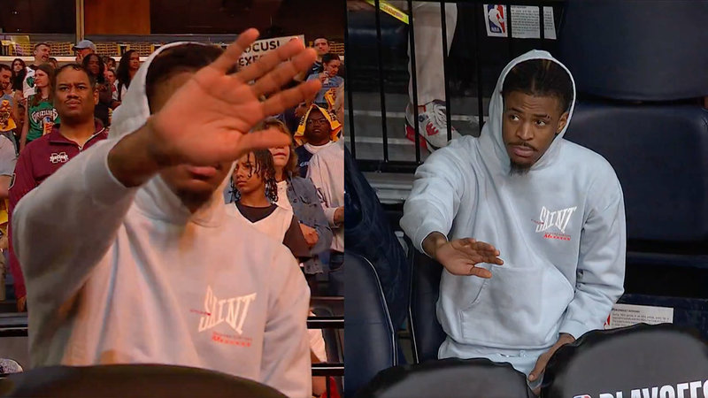 Ja Morant Blocking The Camera meme.