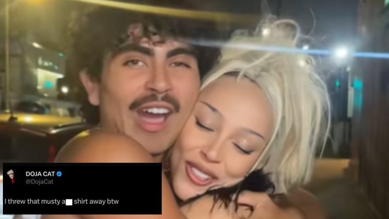 Doja Cat vs. Musty Shirt Fan / Pablo Tamayo Controversy image and tweet examples.