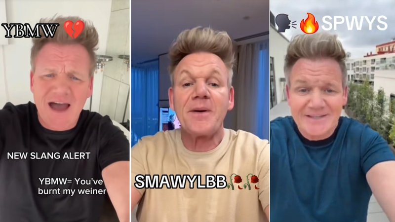 Gordon Ramsay Slang tiktok example images.