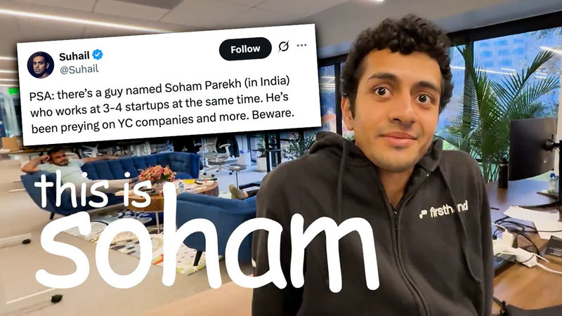 Soham Parekh YC Controversy Soham Parekh YC Controversy image and tweet example.