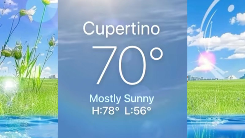 Cupertino Cupertino meme and weather example image.
