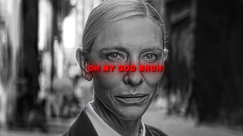 Cate Blanchett Oh My God Bruh Squid Game meme.