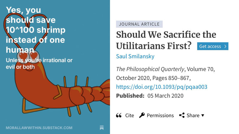 Yes You Should Save 10^100 Shrimp meme.