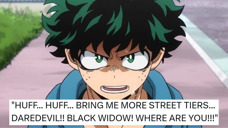 Deku Fighting Street Tiers / Spider-Man vs. Deku Death Battle image example.