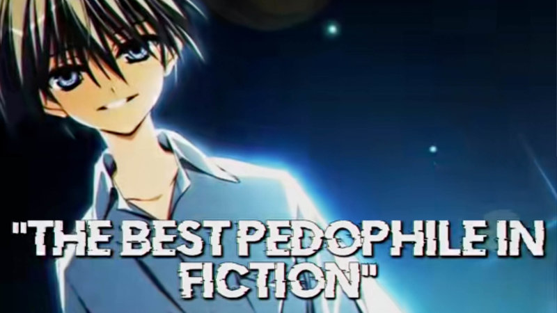 The Best Pedophile in Fiction Best Pedophile in Fiction meme depicting the character Mamiya Takuji.