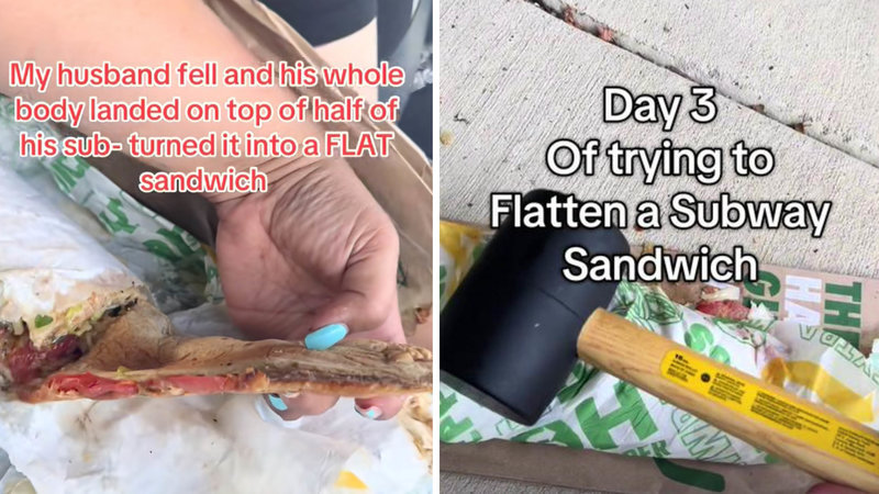 Flat Subway Sandwich Trend image examples from tiktok.