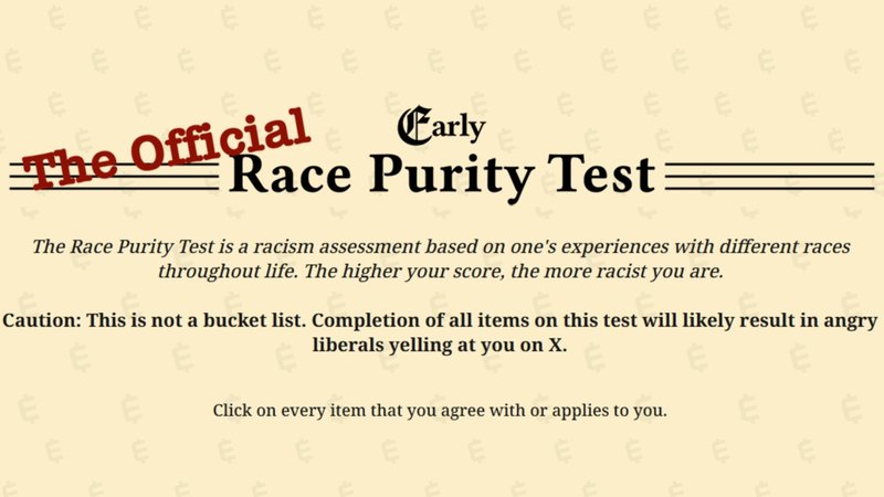 Race Purity Test Race Purity Test