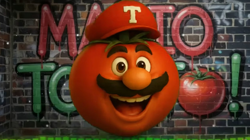 Mario Tomato Song meme and image example.