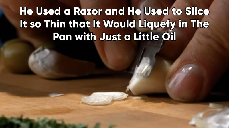 Slice It so Thin It Would Liquify in The Pan with Just a Little Oil meme and quote depicting the scene from Goodfellas.