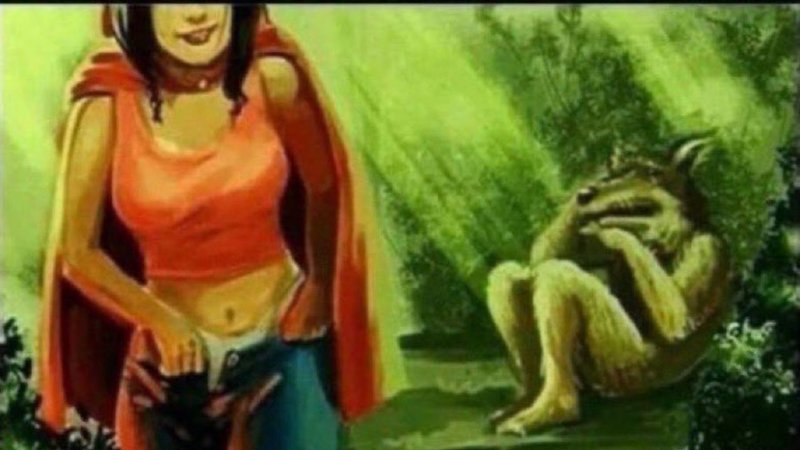 Bad Little Red Riding Hood meme.