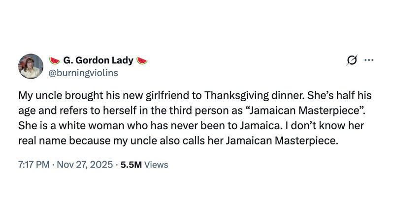 Jamaican Masterpiece meme and tweet.