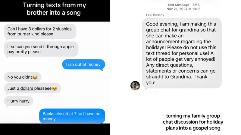 AI Text Message Song Trend image examples.