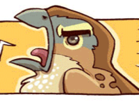 illustration of a bird yelling 