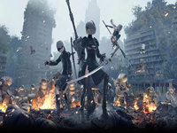 2B and 9S in battle