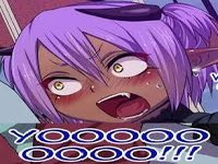 Purple haired anime male succubus 