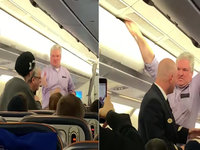 Two screenshots from the I Want To Shake Your Hand video with white hair and a tan shirt attempting to shake hands in one panel and being held back in the next. 