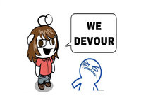 An image of Redditor poo_devourer's snoo with a character reacting in disgust.