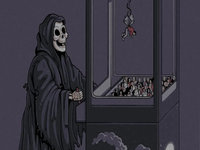 Grim reaper claw machine meme depicting the death claw machine looking for Henry Kissinger.