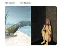 Man Ripping Off His Face meme and painting by Xue Jiye.