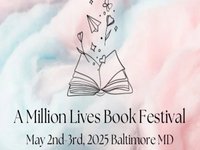 A Million Lives Book Festival flyer artwork.