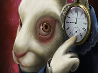 White Rabbit Pointing at Clock meme.