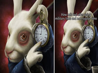 White Rabbit Pointing at Clock meme.