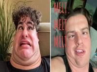 Meltmaxxing meme and image examples.