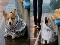 Kicking Corgi AI Video image examples.