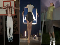 Kanye On Sight Sign Trend image examples of people hanging off signs.