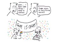 Guys I Have Something I Need To Confess / Gay Is Okay meme.