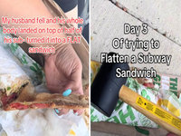 Flat Subway Sandwich Trend image examples from tiktok.