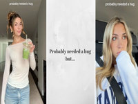 Probably Needed a Hug Trend image examples.