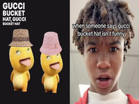 Gucci Bucket Hat meme and image examples from TikTok.