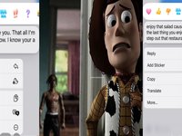 Travis Scott Standing Behind Woody / Your Ex Is Crazy Trend meme and image examples.