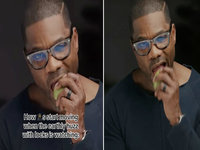 Kirk Franklin Eating A Green Apple All Smug Is TikTok's Way Of Flexing Their Meme Knowledge