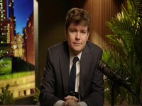 An image of Nick Fuentes from his podcast show.