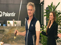 Alex Karp Wielding a Sword meme