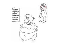 Warning Laughing at Peoples Characters is Strictly Forbidden meme.