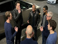 Tech CEOs Standing in a Parking Lot meme.